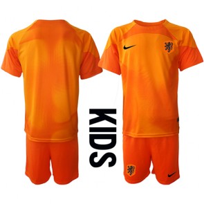 Holland Målmand Udebanesæt Børn VM 2022 Kort ærmer (+ korte bukser)